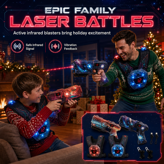🚀 50 % RABATT! Interaktives Laser-Tag-Set für Kinder – Infrarot-Blaster mit Sensor-Westen & Soundeffekten für drinnen & draußen