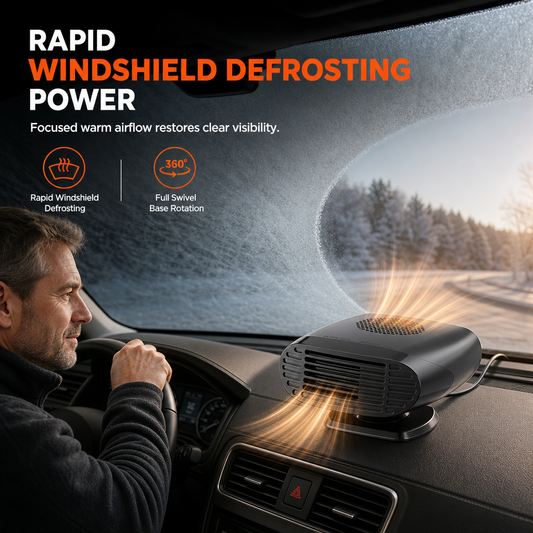 🚗 Nur kurze Zeit 50% Rabatt! ⏰ Mini 12V Auto Defroster Lüfter, entfeuchtet & beheizt Ihre Frontscheibe ❄️