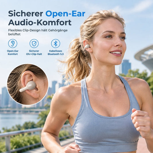 📢📢50% RABATT !!⏰Offene Ohr-Clip-On kabellose Bluetooth-Kopfhörer für Sport