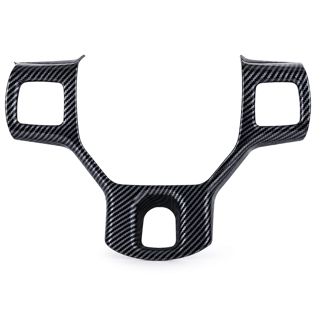Black carbon fiber style steering wheel trim