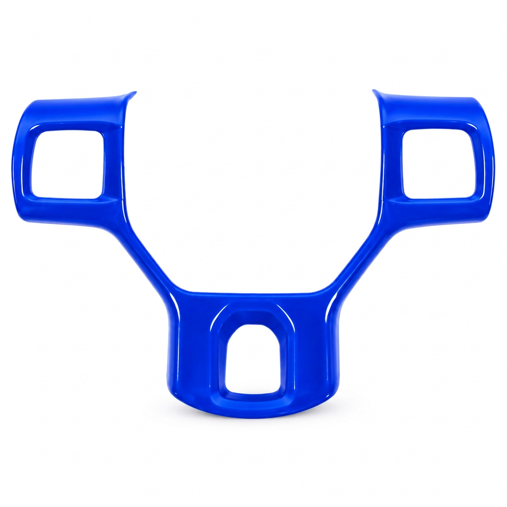 Gloss blue steering wheel trim