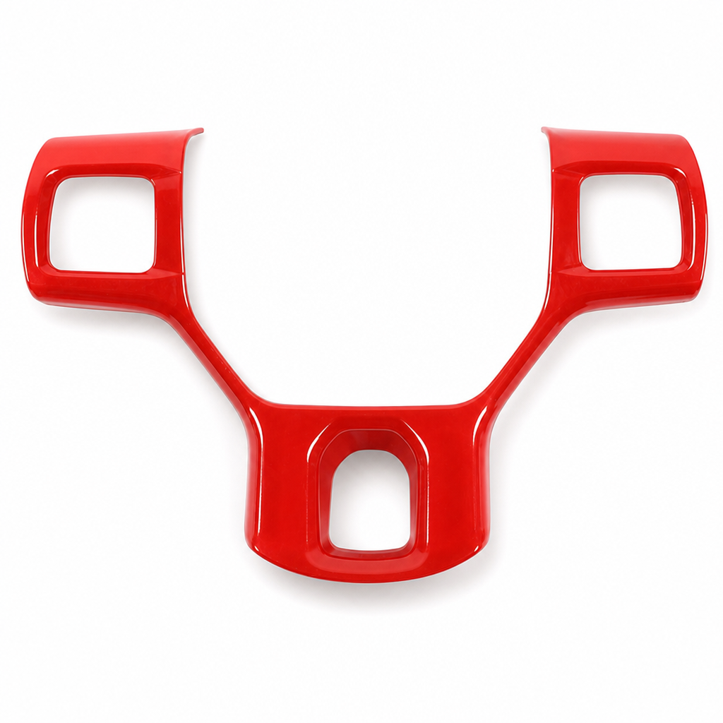 Gloss red steering wheel trim