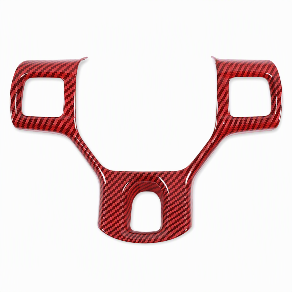 Red carbon fiber style steering wheel trim