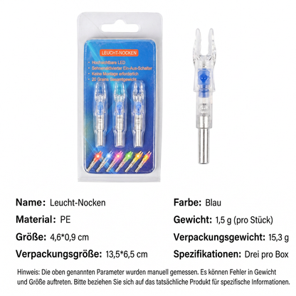 🏹 LED-Leuchtnocken für Pfeile – Automatische Beleuchtung & bessere Sichtbarkeit 🎯