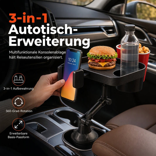 🚗 50% RABATT 🥤 3in1 Auto Halterung, Getränke, Handy und Ablagebrett 📱 🍔
