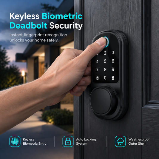 🔐 50 % RABATT! ✨ Intelligentes elektronisches Türschloss mit Fingerabdruck- und Bluetooth-Funktion – schlüsselloses Riegelschloss für die Haustür 🚪