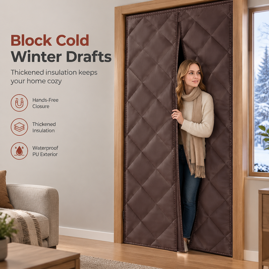 ✨🔥Verdickter magnetischer Thermo-Türvorhang – winddicht & schallisolierend für den Winter