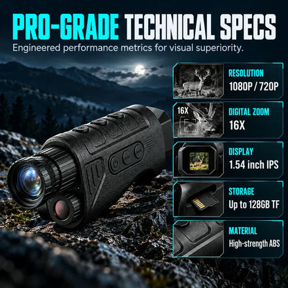 🌙 50% RABATT! 🔭 1080P HD Nachtsichtmonokular mit 16X Digitalzoom – Infrarot für Jagd & Überwachung